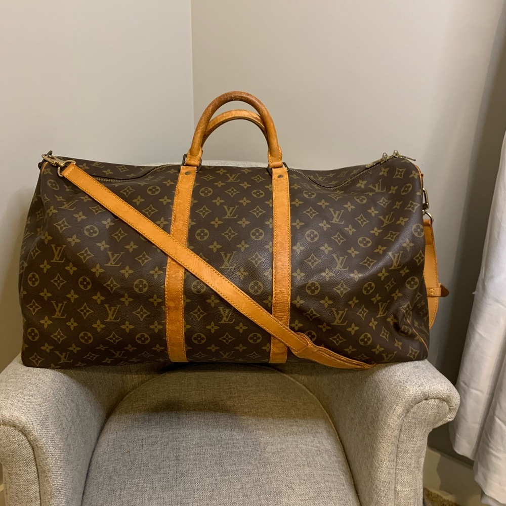 Louis Vuitton LV Boston Bag  Keepall Bandouliere 60 Browns Monogram